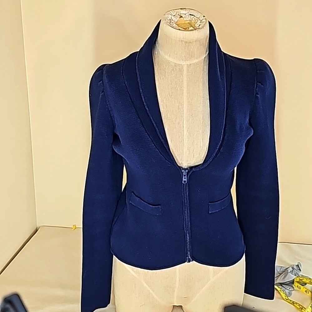 Aqua knit Blazer, XS, Navy Blue, stylish, casual, comfortable